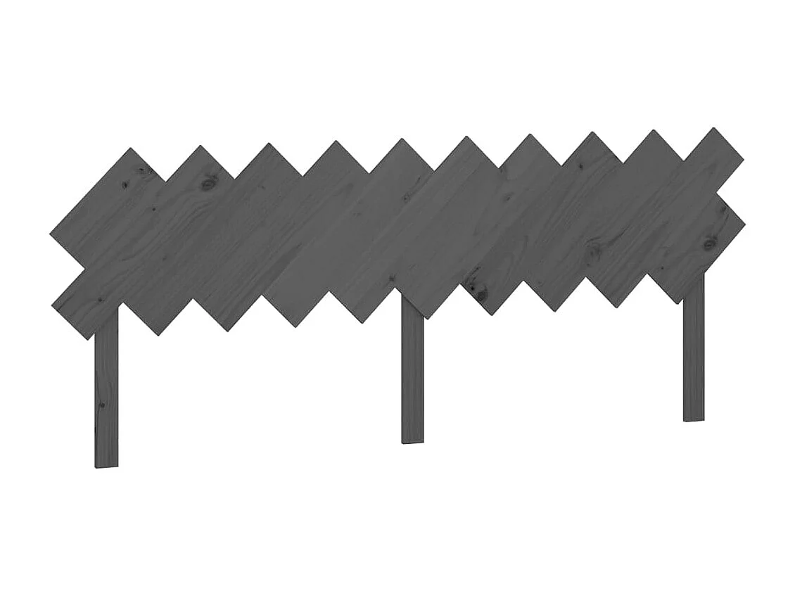 Tête de Lit | Panneau de tête pour lit Moderne Gris 196x3x80,5 cm Bois massif de pin