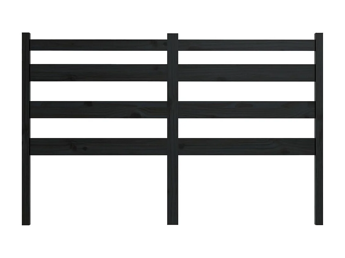 Cabecero de Cama | Cabezal de cama | Mueble de cabecero madera maciza de pino negro 146x4x100 cm