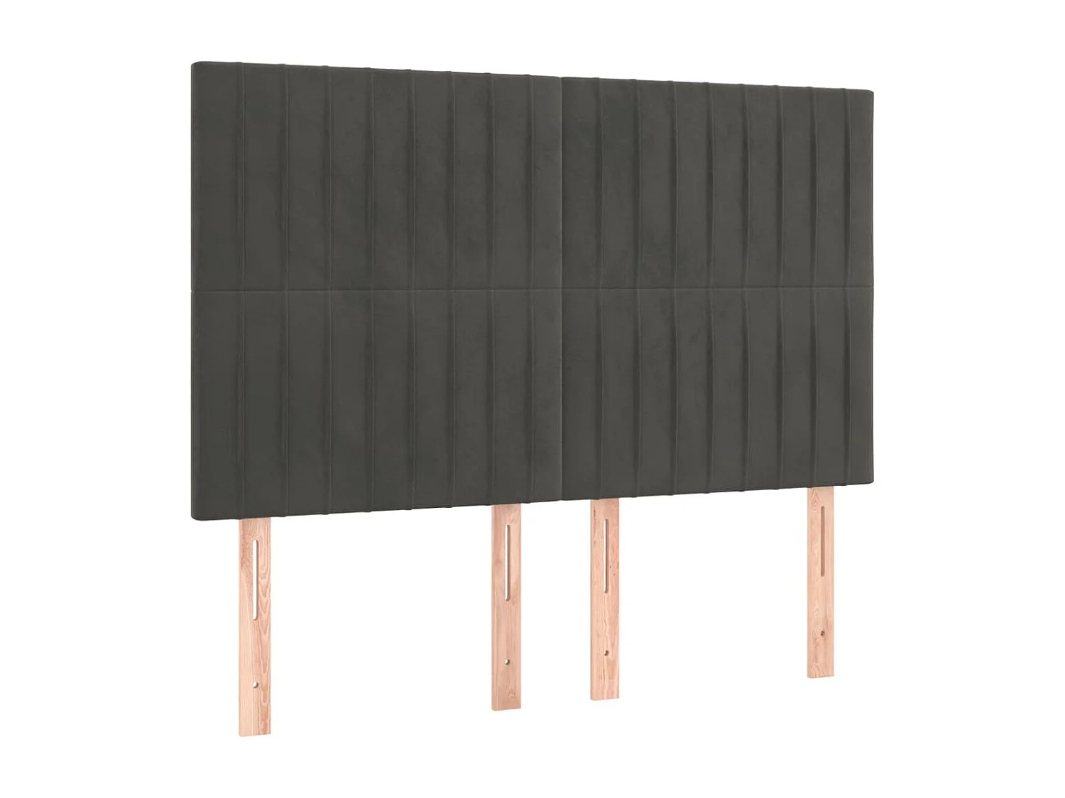 Hoofdbord | Hoofdeinde LED 144x5x118/128 cm fluweel donkergrijs