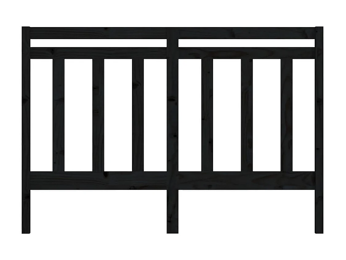 Cabecero de Cama | Cabezal de cama | Mueble de cabecero madera maciza de pino negro 126x4x100 cm