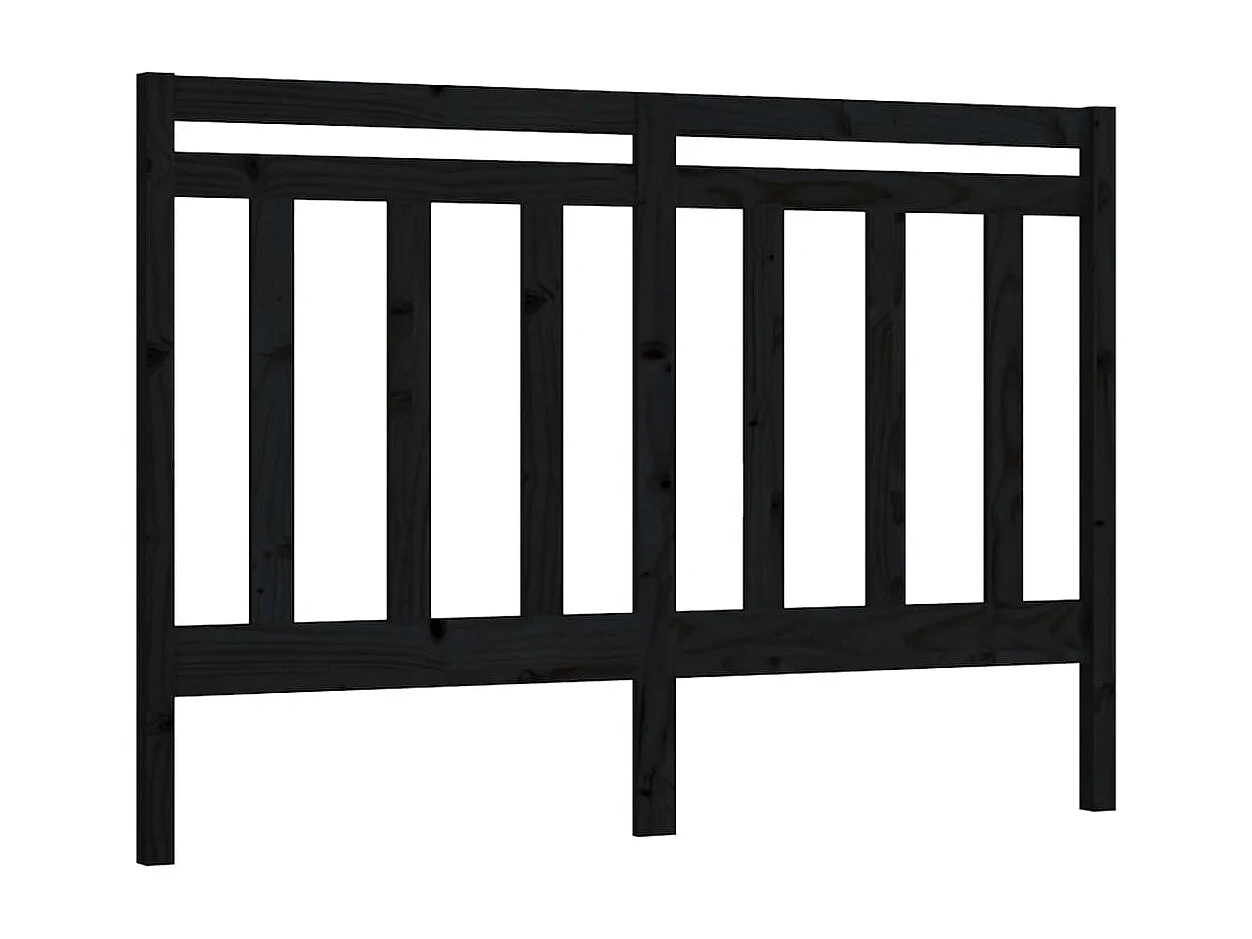 Cabecero de Cama | Cabezal de cama | Mueble de cabecero madera maciza de pino negro 126x4x100 cm