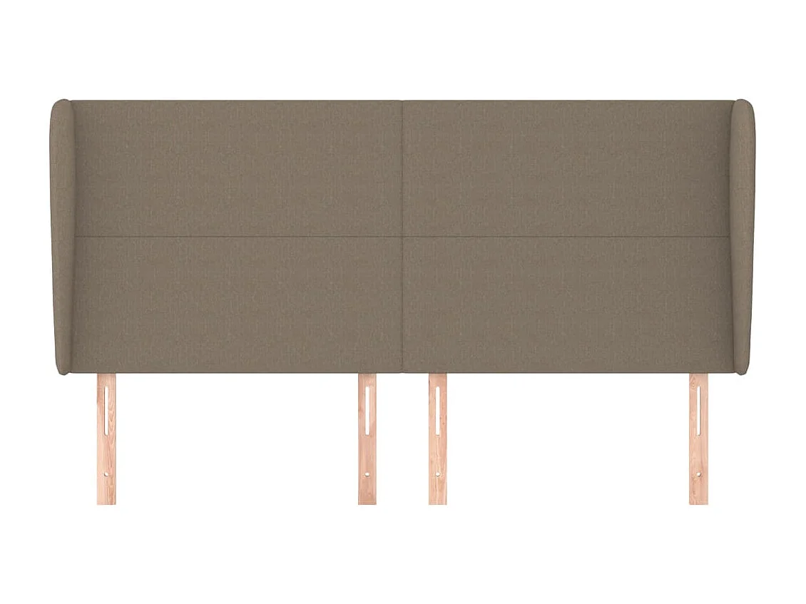 Tête de Lit | Panneau de tête pour lit Moderne avec oreilles Taupe 183x23x118/128 cm Tissu