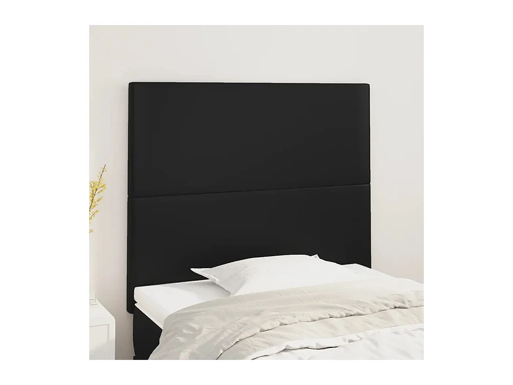 Têtes de lit | Panneaux de tête pour lit Moderne 2 pcs Noir 90x5x78/88 cm Similicuir
