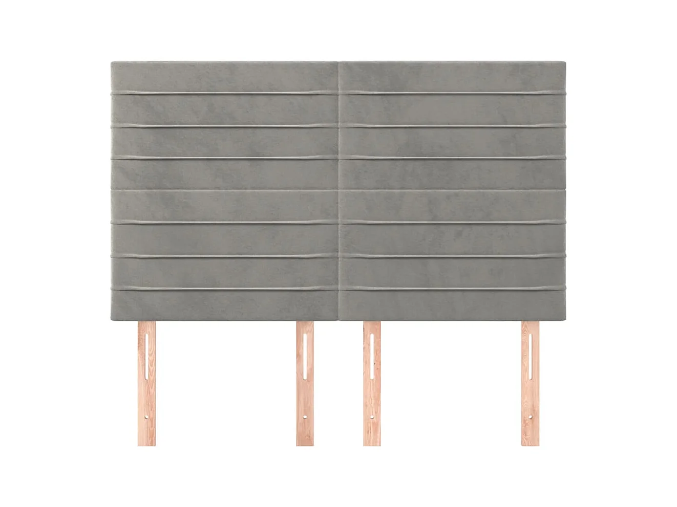 Cabeceros | Cabezal de cama | Mueble de cabecero 4 unidades terciopelo gris claro 72x5x78/88 cm