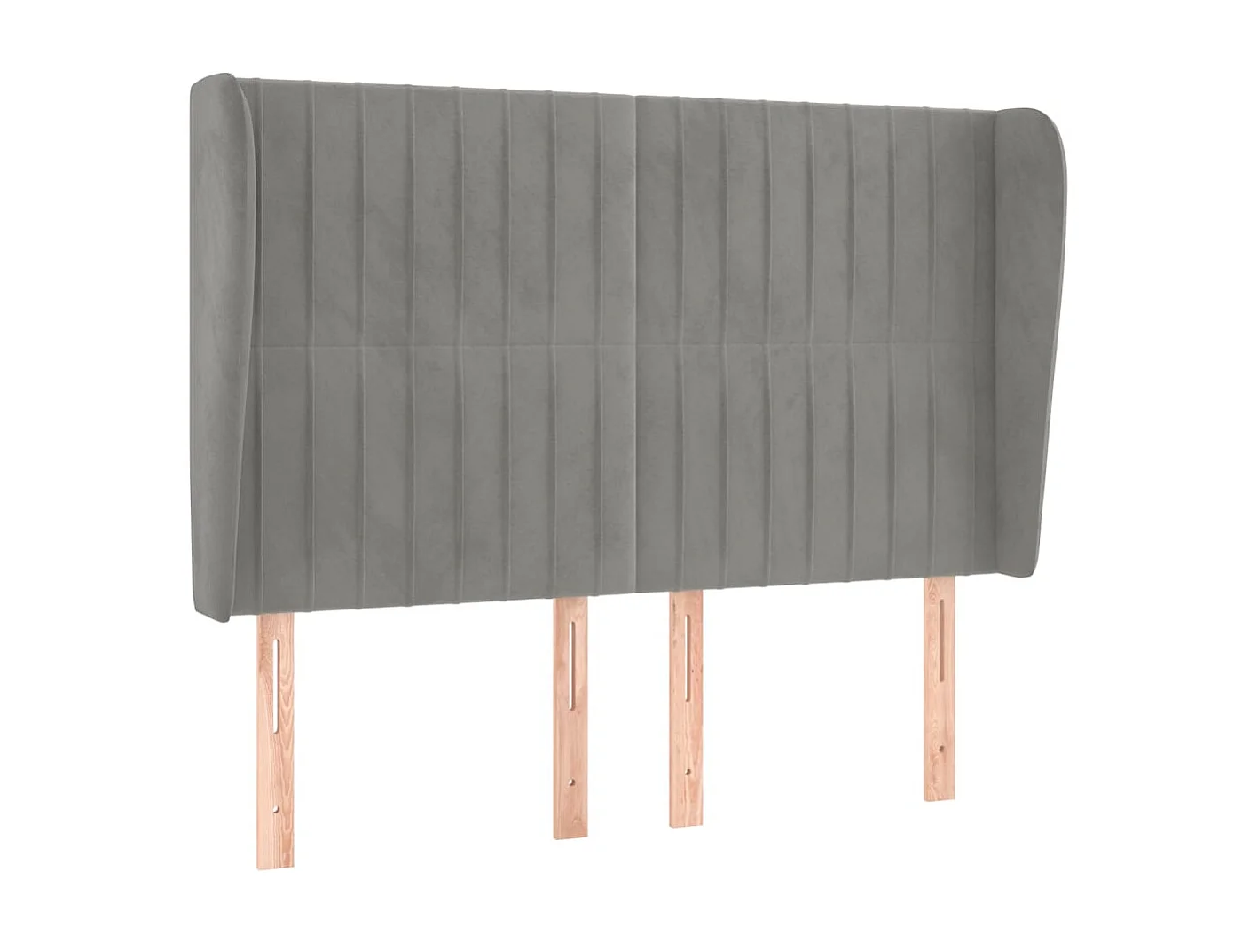 Tête de Lit | Panneau de tête pour lit Moderne avec oreilles Gris clair 147x23x118/128 cm Velours
