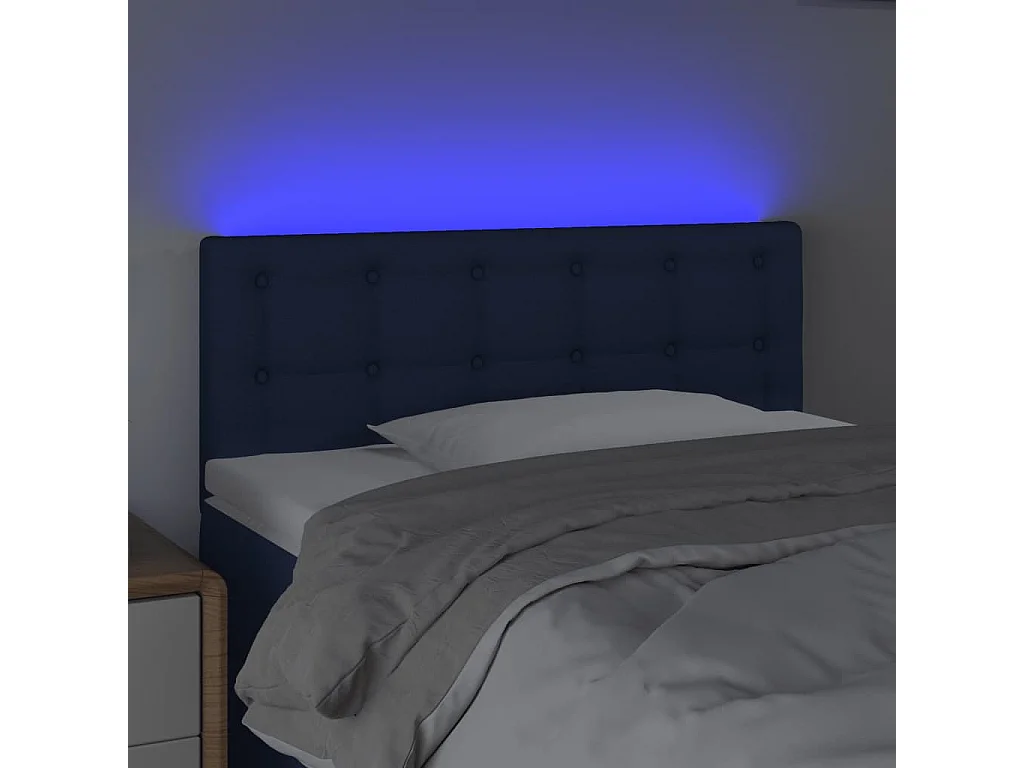 Hoofdbord | Hoofdeinde LED 90x5x78/88 cm stof blauw