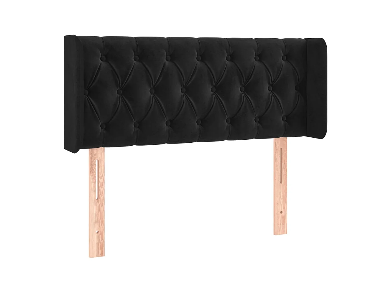 Cabecero | Cabezal de Cama | Mueble cabecero con LED de terciopelo negro 93x16x78/88 cm