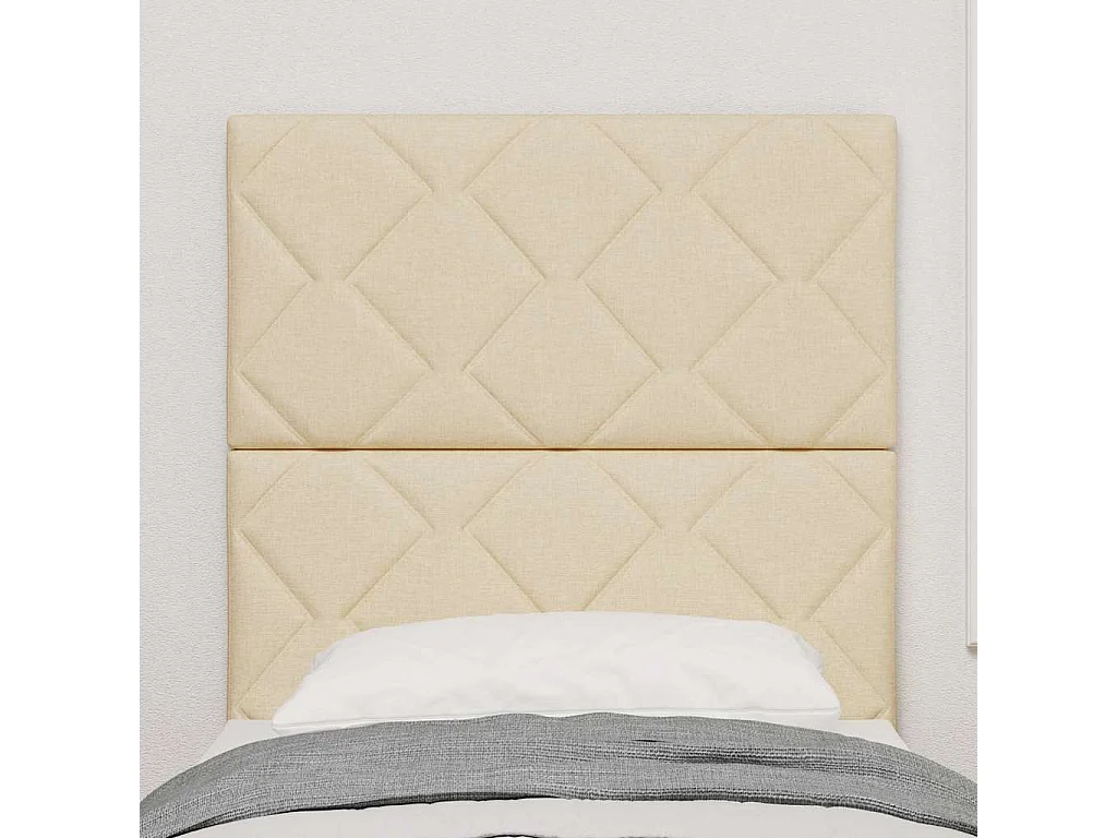 Tête de Lit | Panneau de tête pour lit Moderne en Tissu Geometric Manuel Crème 80 cm tissu