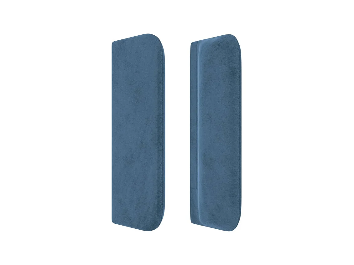 Mueble cabecero | Cabezal de cama | Cabecero de terciopelo azul oscuro 203x16x78/88 cm