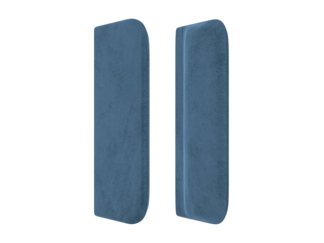 Tête de Lit | Panneau de tête pour lit Moderne avec oreilles Bleu foncé 203x16x78/88 cm Velours