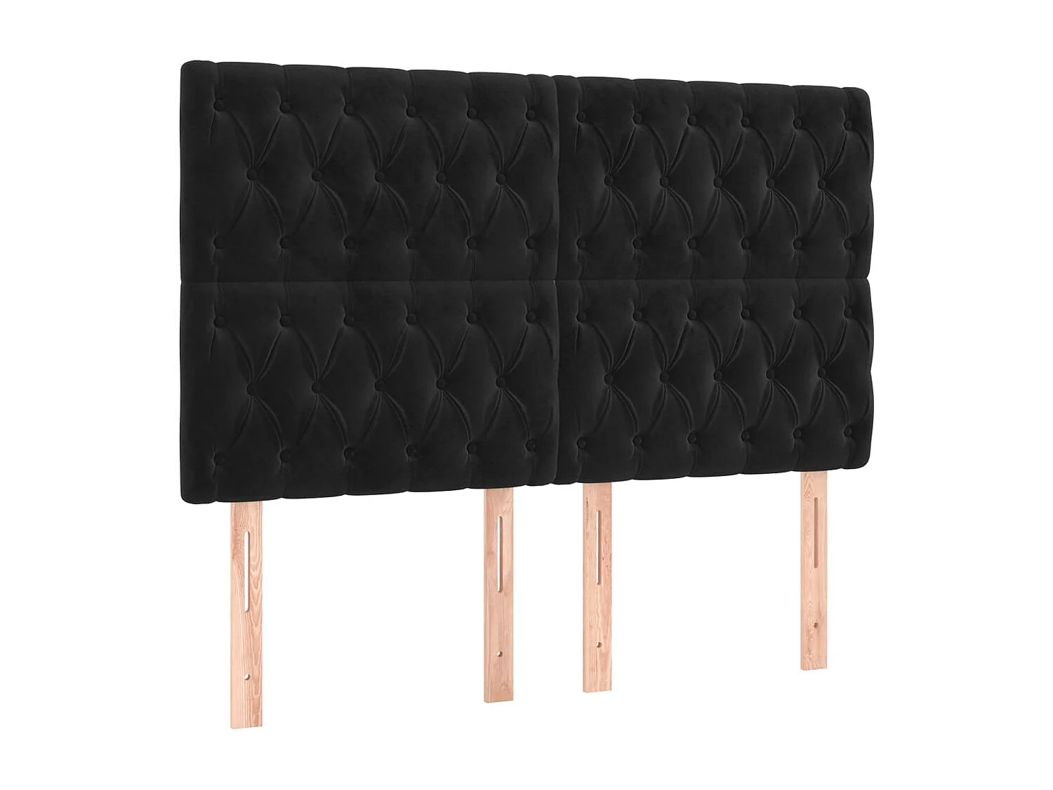 Hoofdbord | Hoofdeinde LED 160x7x118/128 cm fluweel zwart