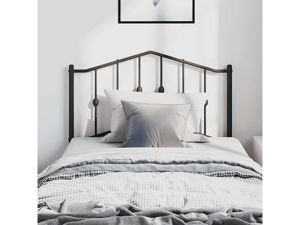 Mueble cabecero | Cabezal de cama | Cabecero de metal negro 100 cm