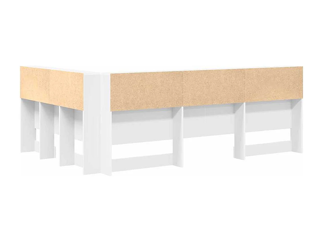 Tête de Lit de rangement | Panneau de tête pour lit Blanc 120 cm Bois d'ingénierie