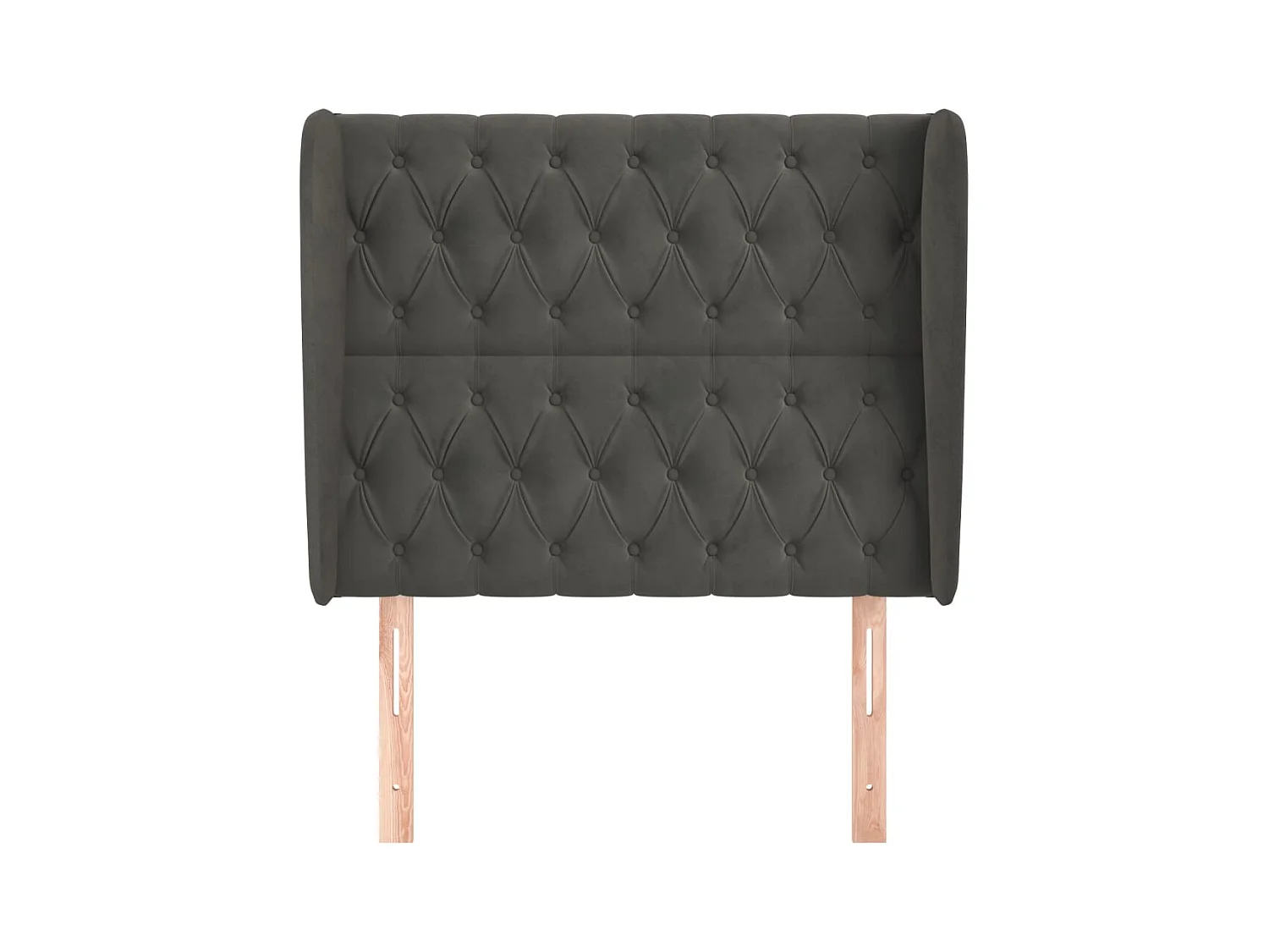 Tête de Lit | Panneau de tête pour lit Moderne avec oreilles Gris foncé 103x23x118/128 cm Velours