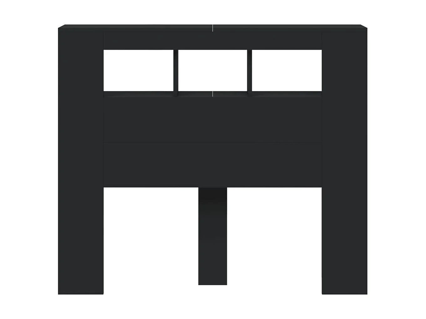 Cabecero | Cabezal de Cama | Mueble cabecero con LED madera de ingeniería negro 120x18,5x103,5 cm