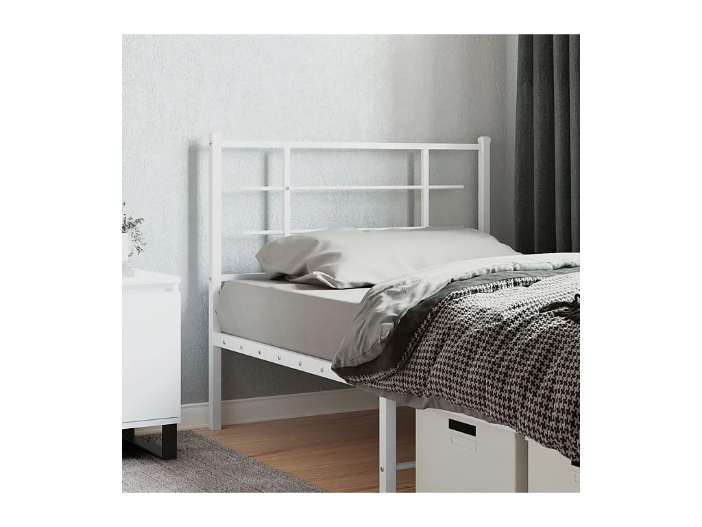 Tête de Lit | Panneau de tête pour lit Moderne métal blanc 100 cm