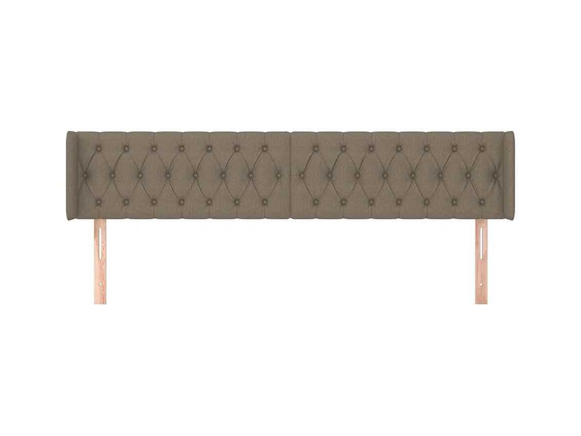 Mueble cabecero | Cabezal de cama | Cabecero de tela gris taupe 183x16x78/88 cm