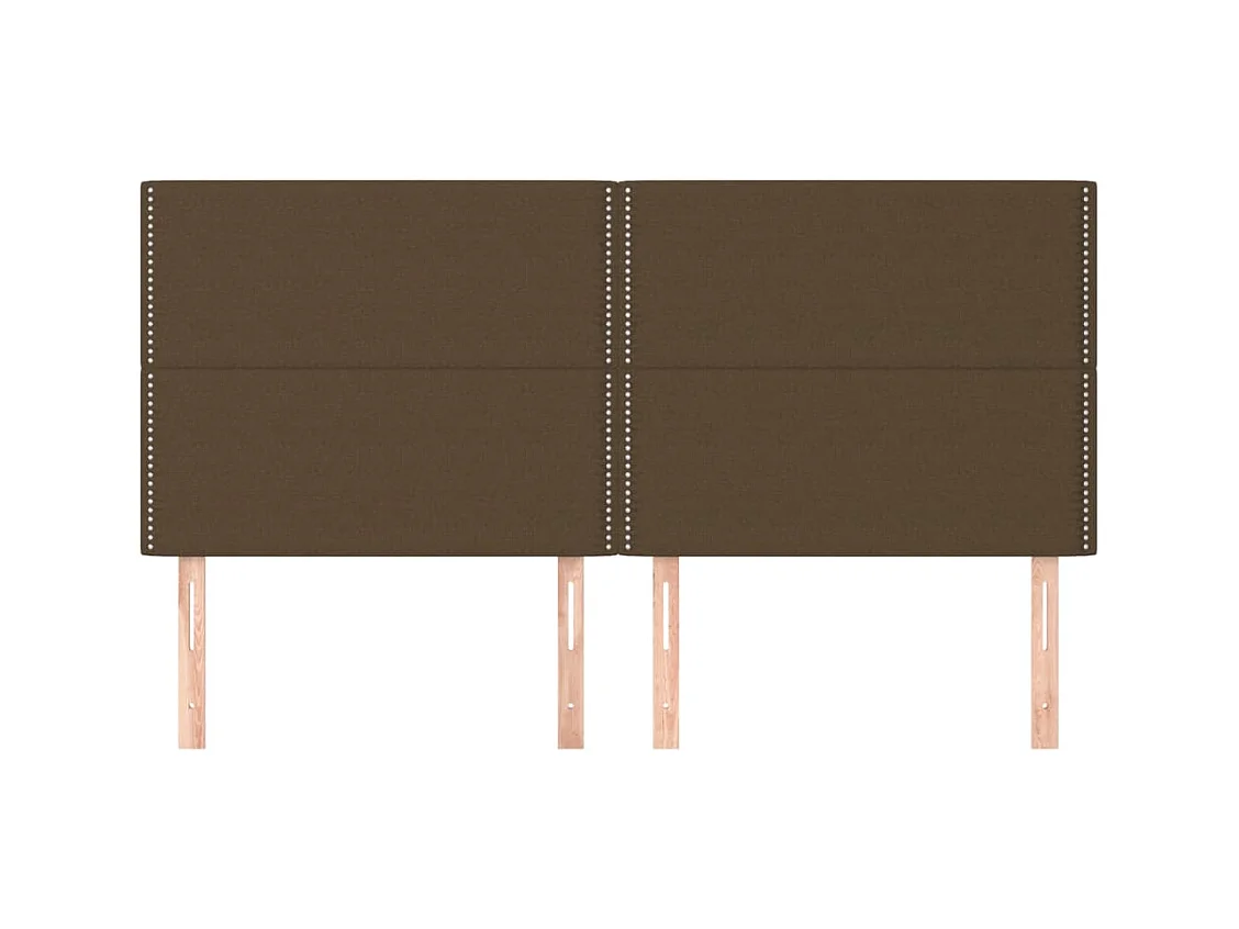 Têtes de lit | Panneaux de tête pour lit Moderne 4 pcs Marron Foncé 90x5x78/88 cm Tissu
