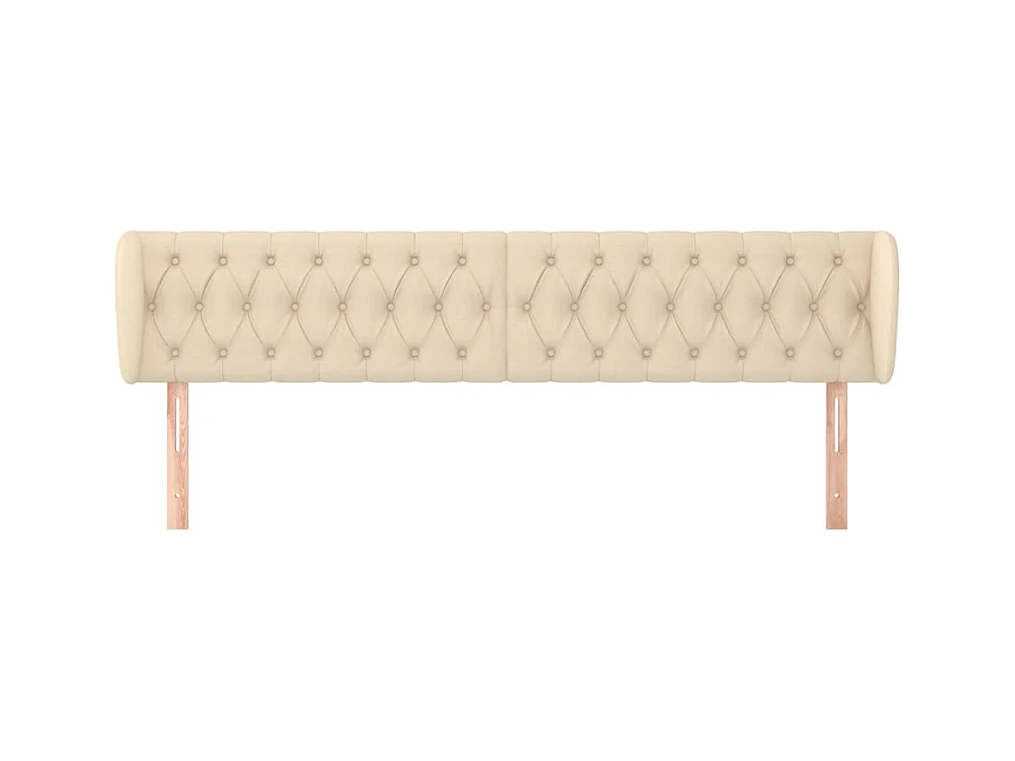 Mueble cabecero | Cabezal de cama | Cabecero de tela color crema 183x23x78/88 cm