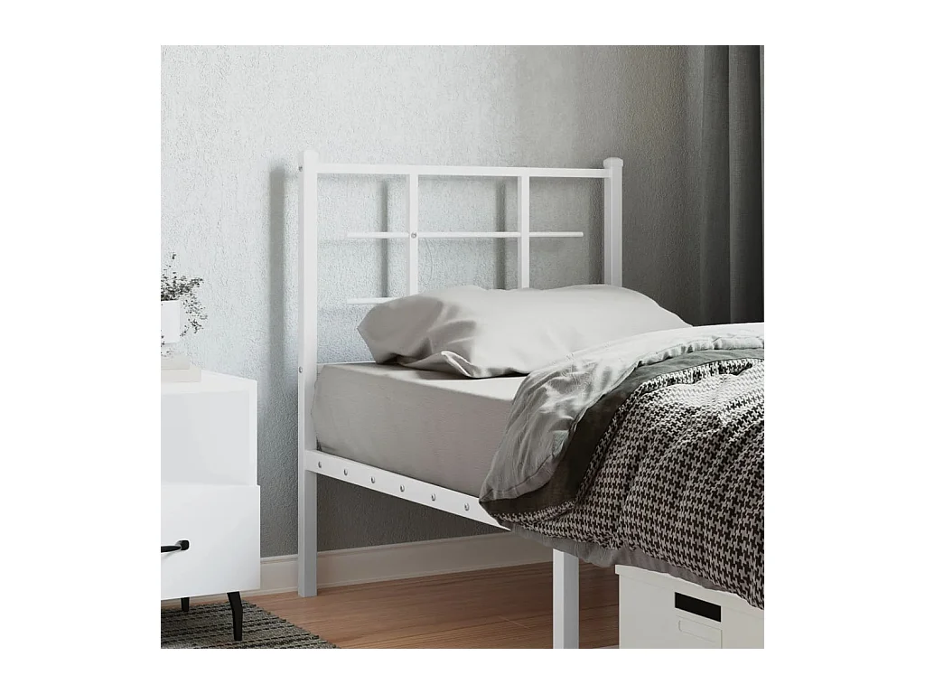 Tête de Lit | Panneau de tête pour lit Moderne métal blanc 75 cm