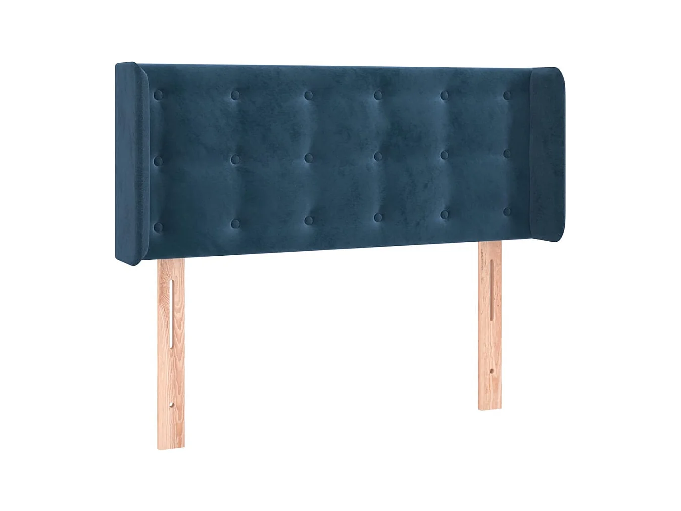 Cabecero | Cabezal de Cama | Mueble cabecero con LED de terciopelo azul oscuro 93x16x78/88 cm