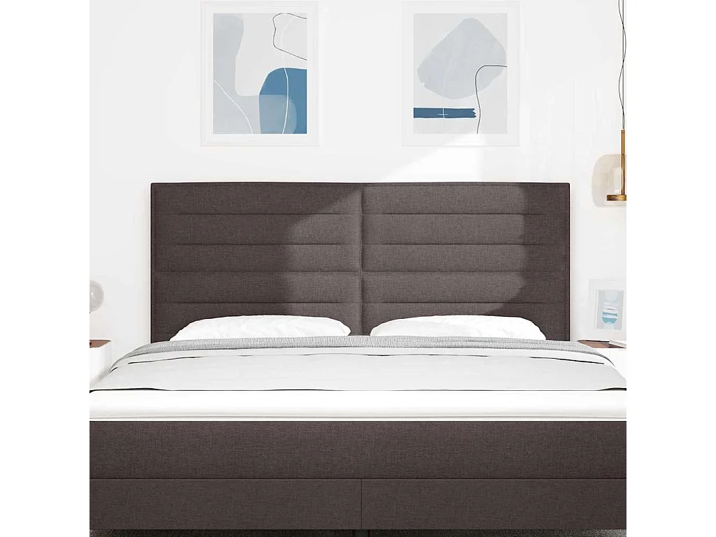 Cabecero Otro con cabecera | Cabezal de cama Marrón oscuro 180 cm tela