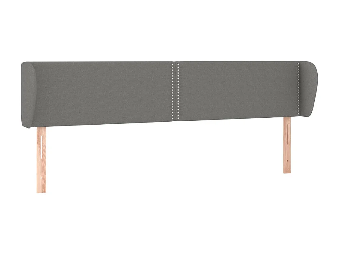 Tête de Lit | Panneau de tête pour lit Moderne avec oreilles Gris foncé 203x23x78/88 cm Tissu
