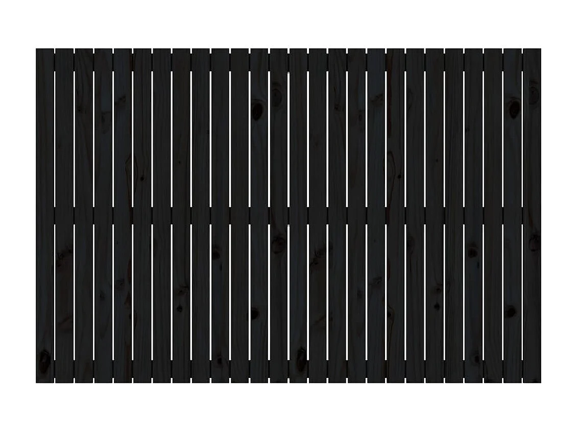 Cabecero de Cama | Cabezal de cama | Mueble de cabecero de pared madera maciza pino negro 166x3x110 cm