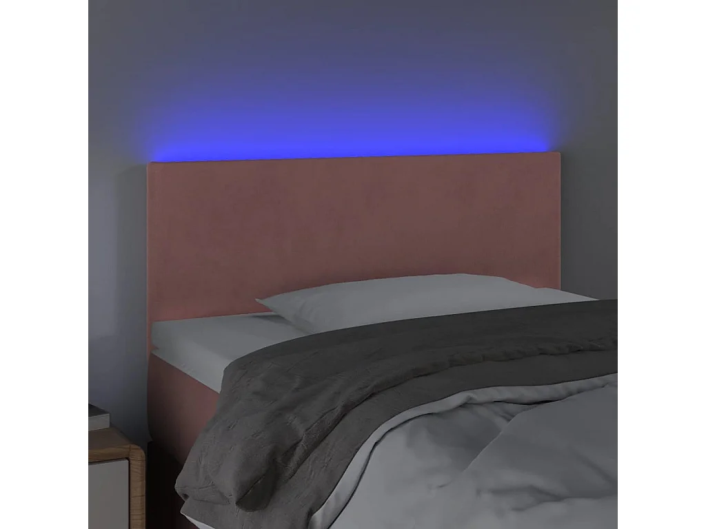 Hoofdbord | Hoofdeinde LED 100x5x78/88 cm fluweel roze