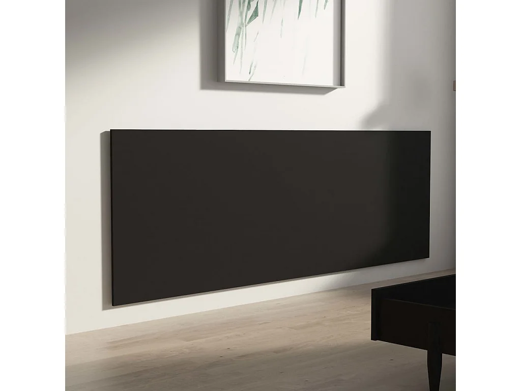 Hoofdbord | Hoofdeinde wandmodel 240x1,5x80 cm bewerkt hout zwart