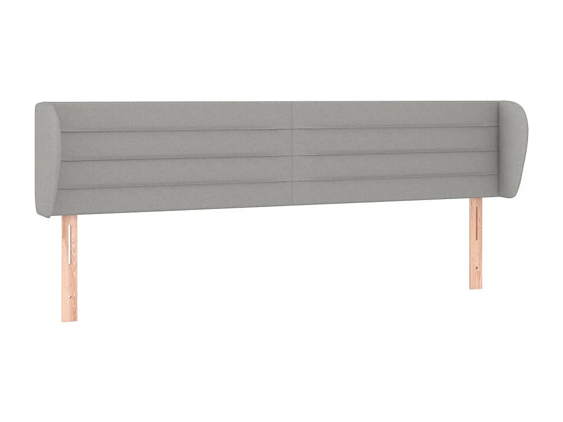 Tête de Lit | Panneau de tête pour lit Moderne avec oreilles Gris clair 203x23x78/88 cm Tissu