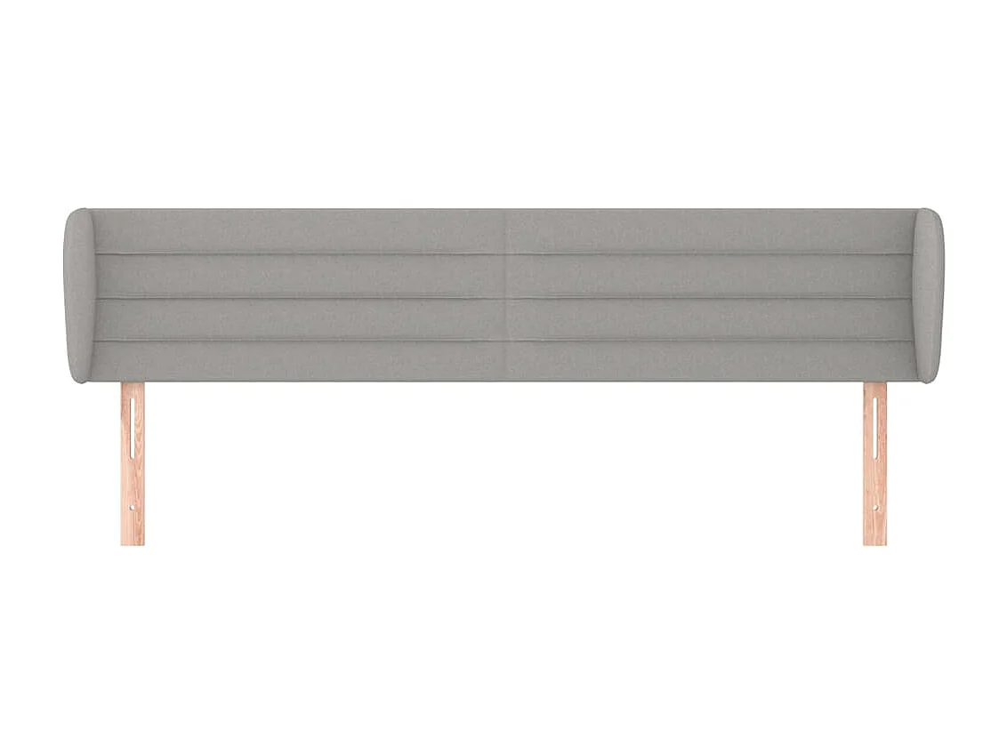 Tête de Lit | Panneau de tête pour lit Moderne avec oreilles Gris clair 203x23x78/88 cm Tissu