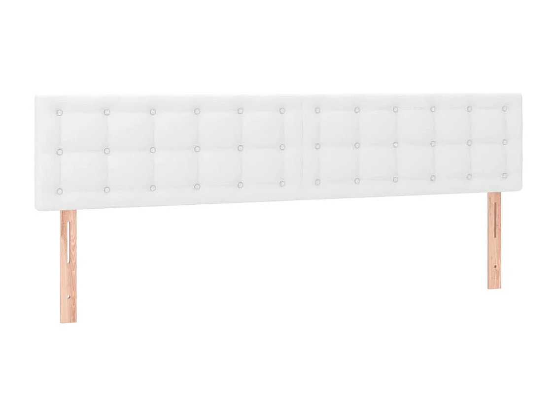 Hoofdbord | Hoofdeinde LED 200x5x78/88 cm kunstleer wit