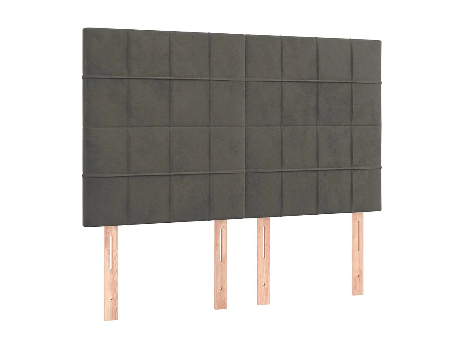 Tête de Lit | Panneau de tête pour lit Moderne à LED Gris foncé 144x5x118/128 cm Velours