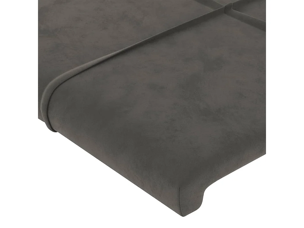 Hoofdbord | Hoofdeinde LED 103x16x118/128 cm fluweel donkergrijs