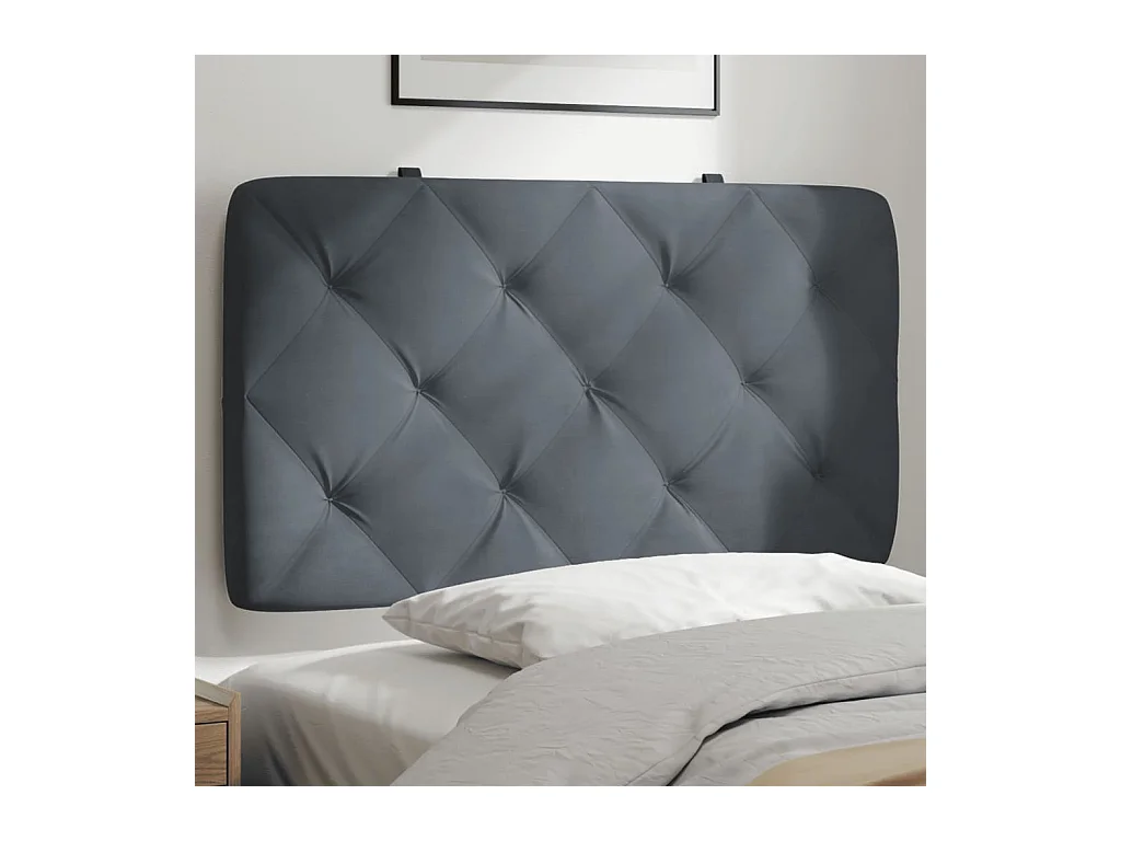 Cabecero de Cama | Cabezal de cama | Mueble de cabecero acolchado terciopelo gris oscuro 80 cm