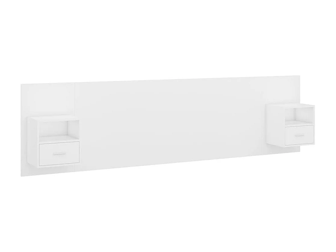 Tête de Lit avec rangement | Tête de lit avec armoires Blanc Bois d'ingénierie