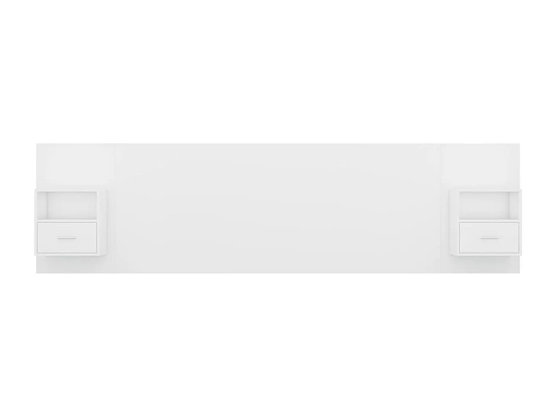 Tête de Lit avec rangement | Tête de lit avec armoires Blanc Bois d'ingénierie