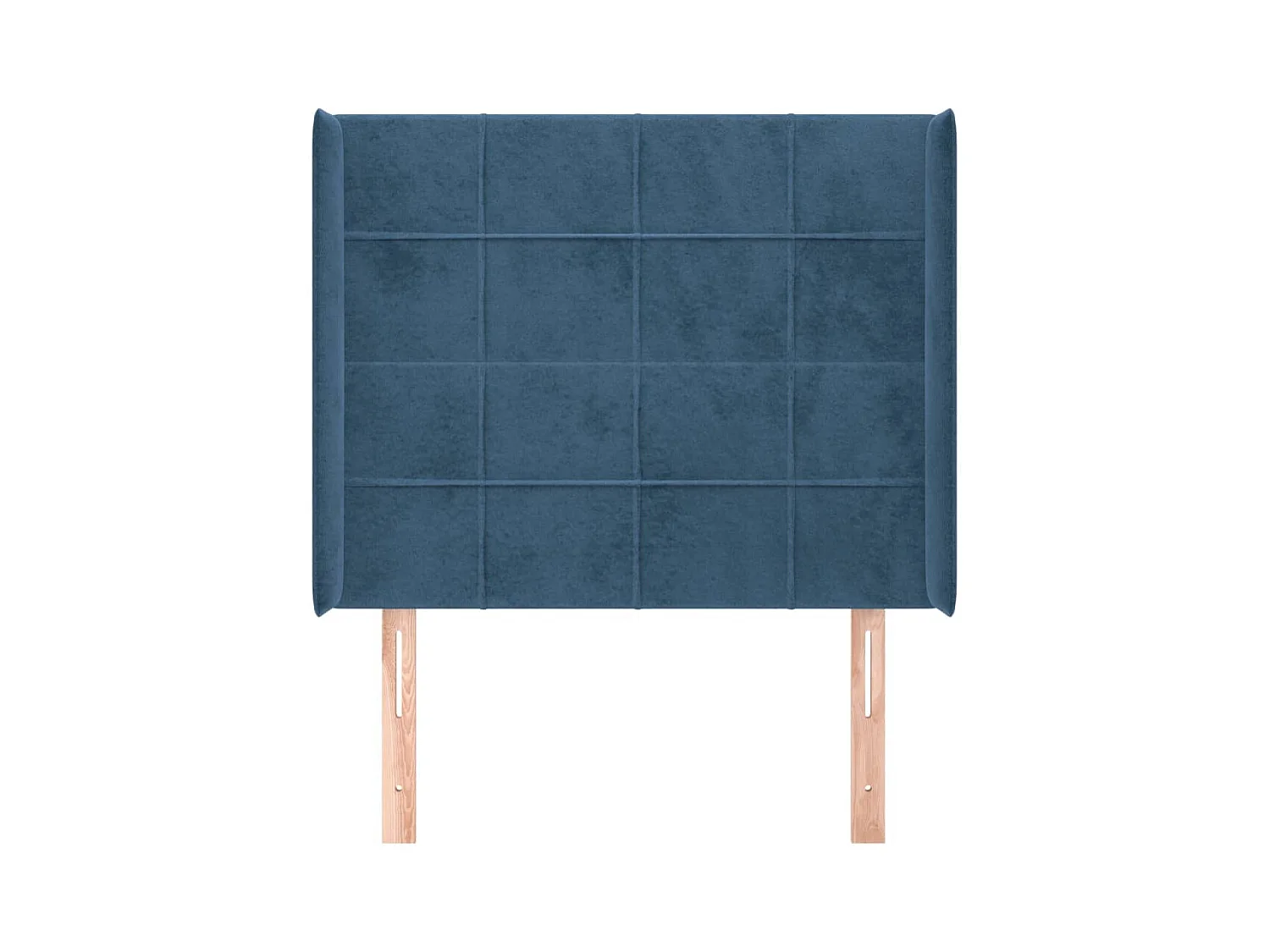 Cabecero | Cabezal de Cama | Mueble cabecero con orejas de terciopelo azul oscuro 103x16x118/128 cm