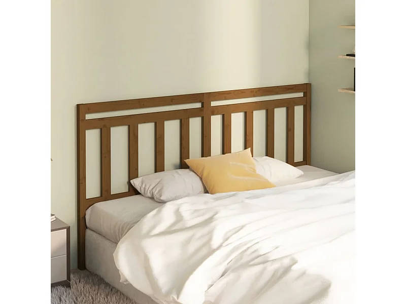 Tête de Lit | Panneau de tête pour lit Moderne Marron miel 186x4x100 cm Bois massif de pin