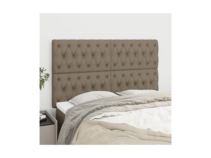 Têtes de lit | Panneaux de tête pour lit Moderne 4 pcs Taupe 80x7x78/88 cm Tissu