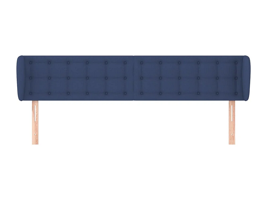 Tête de Lit | Panneau de tête pour lit Moderne avec oreilles Bleu 163x23x78/88 cm Tissu
