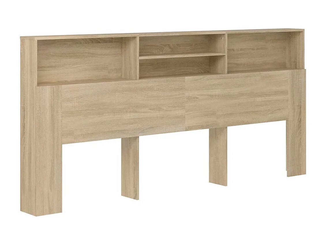 Tête de Lit avec rangement | Armoire de tête de lit Chêne sonoma 220x19x103,5 cm