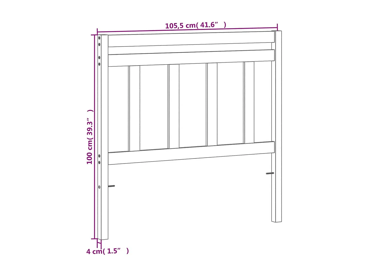 Tête de Lit | Panneau de tête pour lit Moderne cire marron 100 cm bois massif de pin