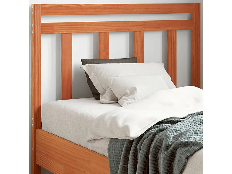 Tête de Lit | Panneau de tête pour lit Moderne cire marron 100 cm bois massif de pin
