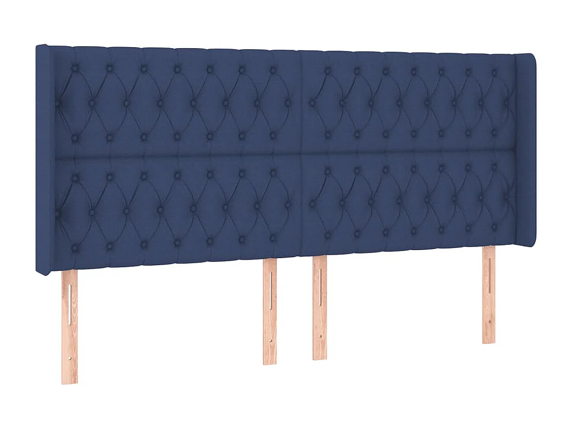 Tête de Lit | Panneau de tête pour lit Moderne à LED Bleu 183x16x118/128 cm Tissu