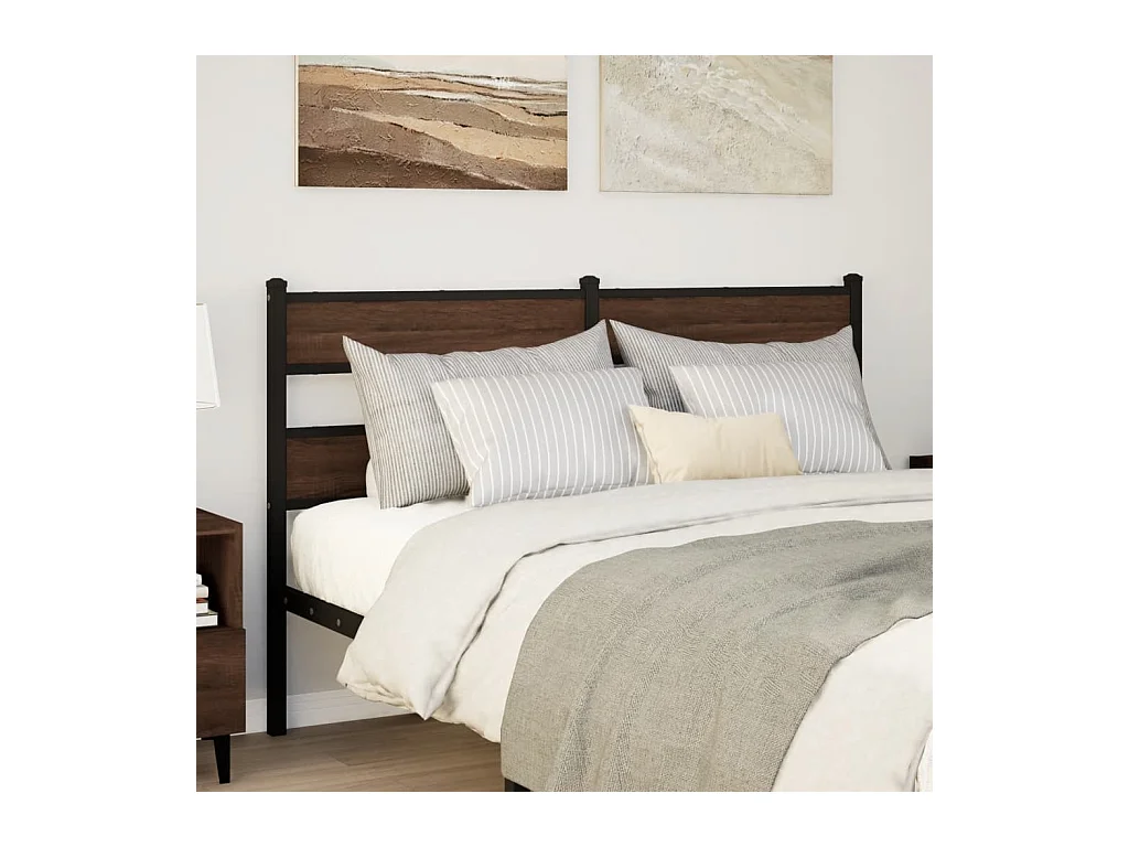 Tête de Lit | Panneau de tête pour lit Moderne chêne marron 150 cm acier et bois d'ingénierie