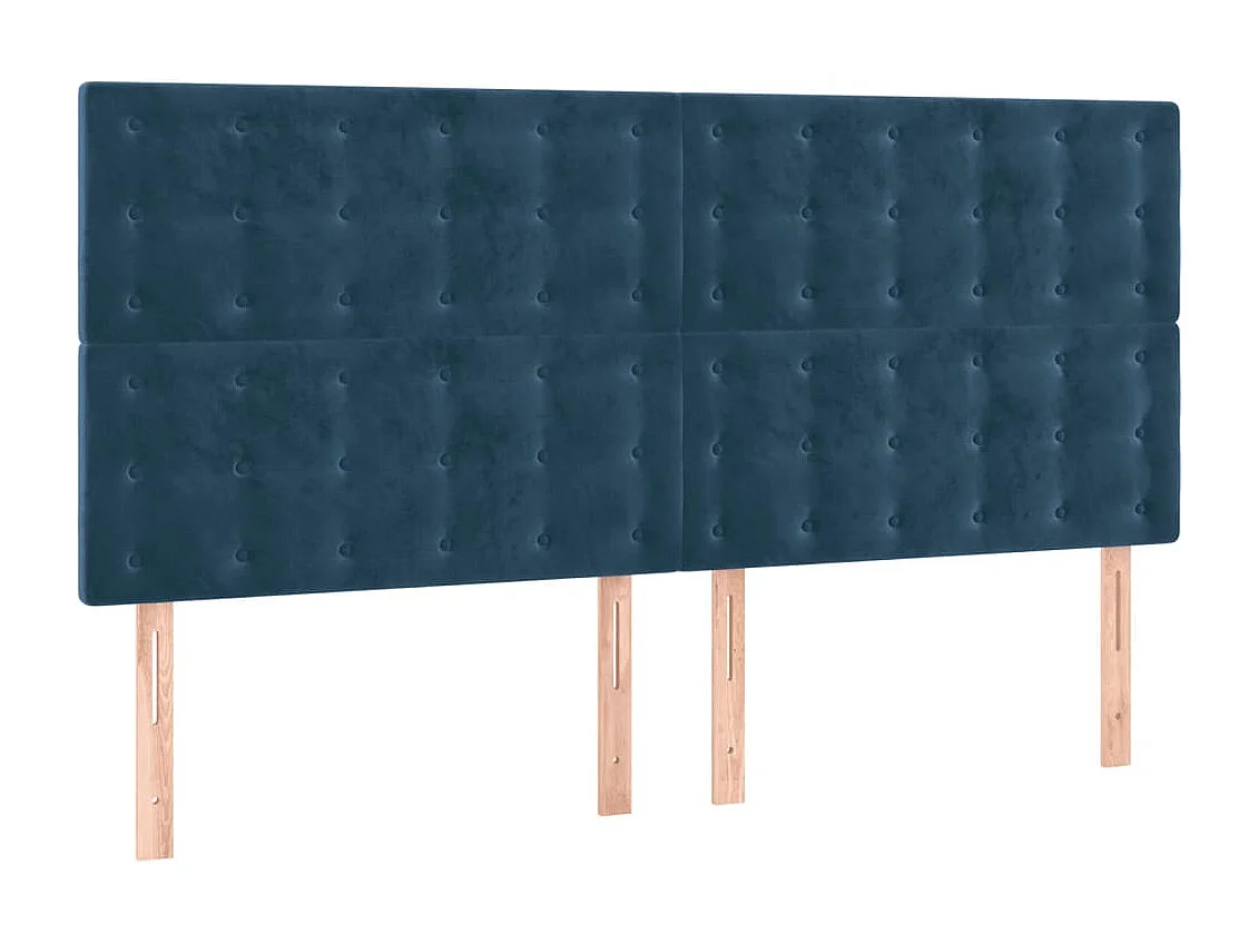 Hoofdbord | Hoofdeinde LED 200x5x118/128 cm fluweel donkerblauw