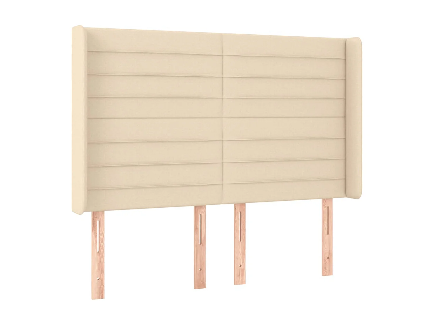 Tête de Lit | Panneau de tête pour lit Moderne à LED Crème 147x16x118/128 cm Tissu