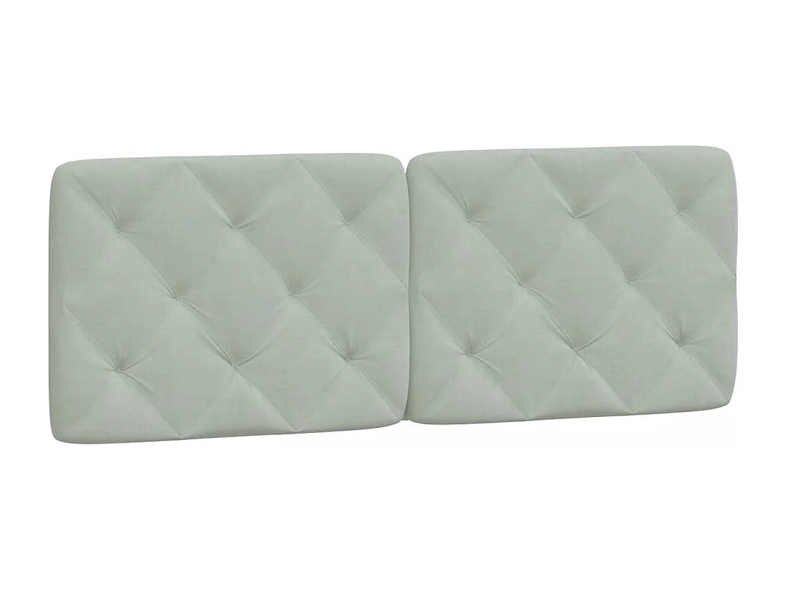 Tête de lit | Coussin de tête de lit | Tête de lit décoratif gris clair 120 cm velours